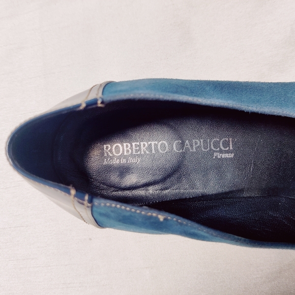 ROBERTO CAPUCCI Blue Heels Size 10 Made in Italy - Picture 7 of 17